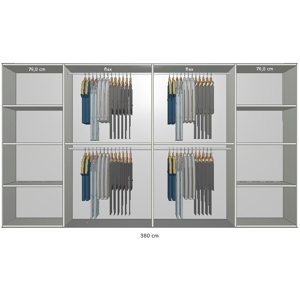 Inventar fra bredde 360 cm til 380 cm Model A